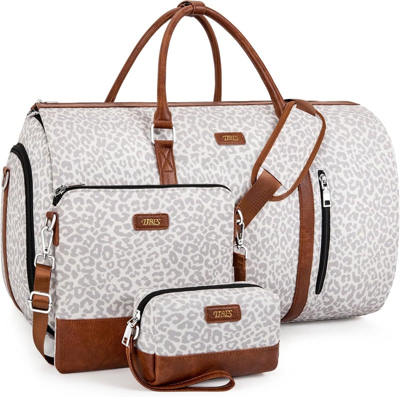 TIBES Convertible 2-in-1 Garment Bags for Travel, Carry On Garment Duffle Bag With Shoe Compartment Large Weekender Bag for Women Men Hanging Suitcase Suit Travel Duffel Overnight Bags 4pcs Set - Image 1